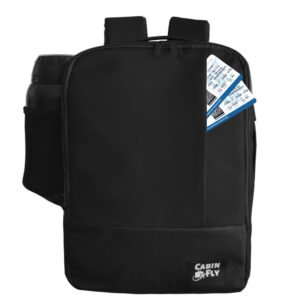 CabinFly Bellanca 40x30x15 cm 18L Personal Item Cabin Bag Carry-on Black SAS Finnair Turkish Airlines Air France KLM British Airways