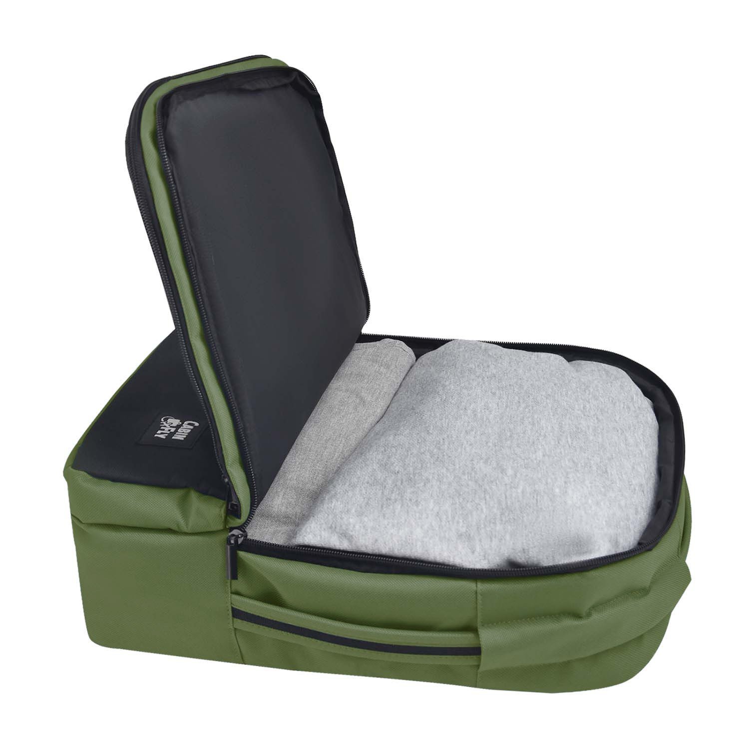 CabinFly Bellanca 40x30x15cm Cabin Bag Carry-on Khaki 18L Personal Item WestJet SAS Finnair Turkish Airlines Air France KLM British Airways - obrazek 2