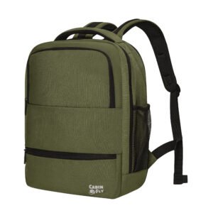CabinFly Aircruiser 40x30x15 cm – Rozszerzany do 40x30x20 cm, Plecak Podróżny Ryanair, Wizz Air, Bagaż Podręczny, Zielony